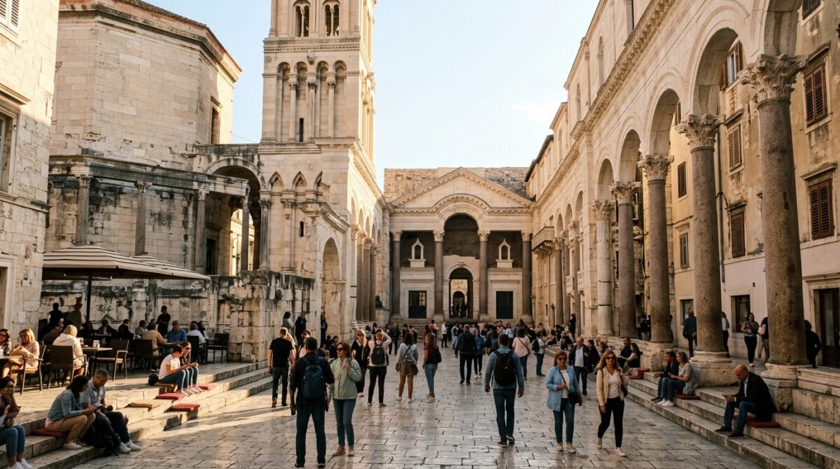 A cidade croata onde um palácio romano de cerca de 1.700 anos faz parte do centro histórico: Split preserva ruínas, igrejas e construções medievais