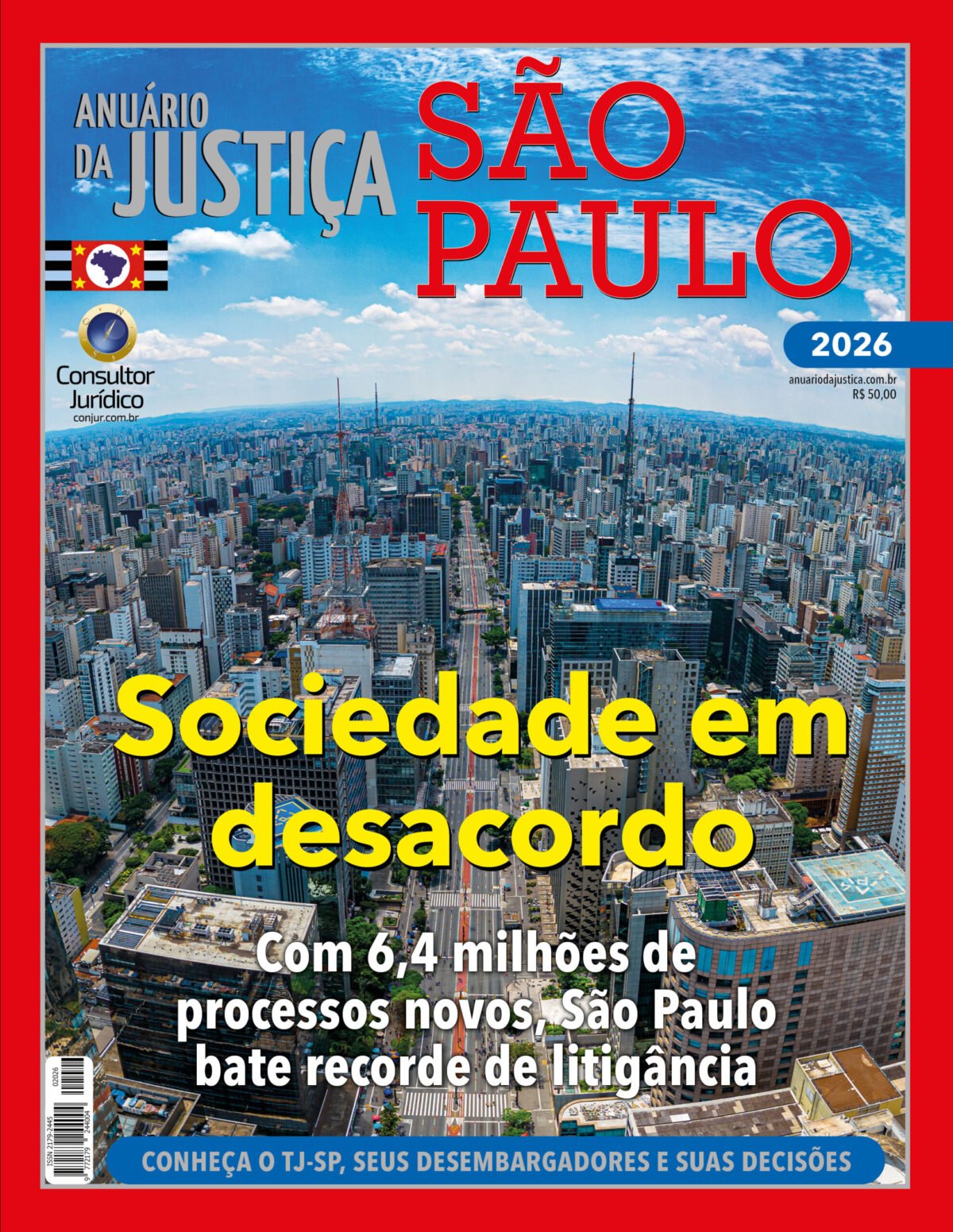 Anuário da Justiça São Paulo 2026 será lançado no TJ-SP, no dia 10
