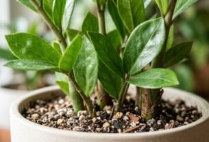 As folhas da zamioculca ficam amarelas e muita gente pensa em regar mais: o que observar no substrato e na drenagem antes de mexer no vaso