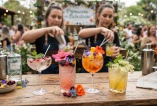 Bebedouro leva a primavera à mesa com festival de coquetéis e flores comestíveis