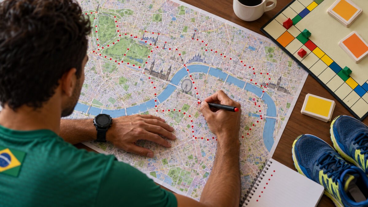 Brasileiro percorre 28 pontos de Londres em 1 hora e 31 minutos, transforma tabuleiro de Banco Imobiliário em corrida real e entra para o Guinness