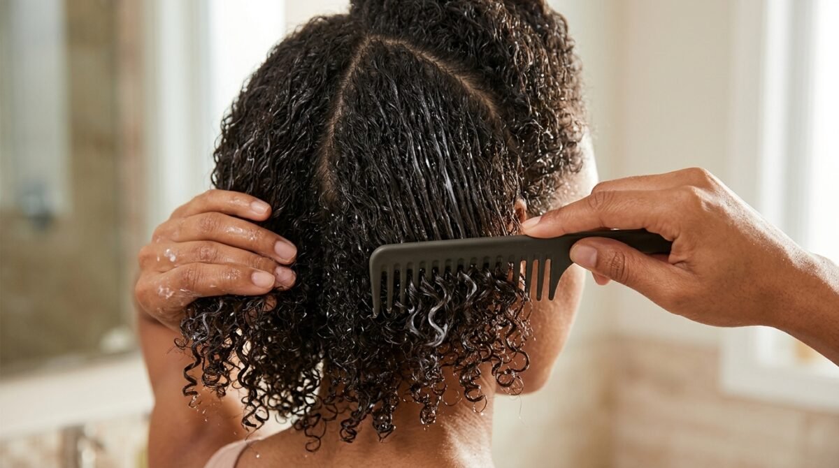 Cabeleireiros explicam por que desembaraçar cabelos cacheados completamente secos pode favorecer a quebra e aumentar o volume indesejado em alguns tipos de fio