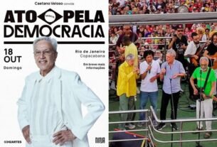 Caetano Veloso e artistas farão show em Copacabana dia 18: Ato Musical Pela Democracia