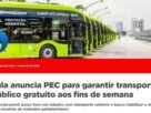 Campanha de Lula usa foto da gestão Nunes para ilustrar anúncio do transporte gratuito