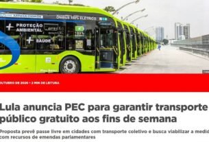 Campanha de Lula usa foto da gestão Nunes para ilustrar anúncio do transporte gratuito