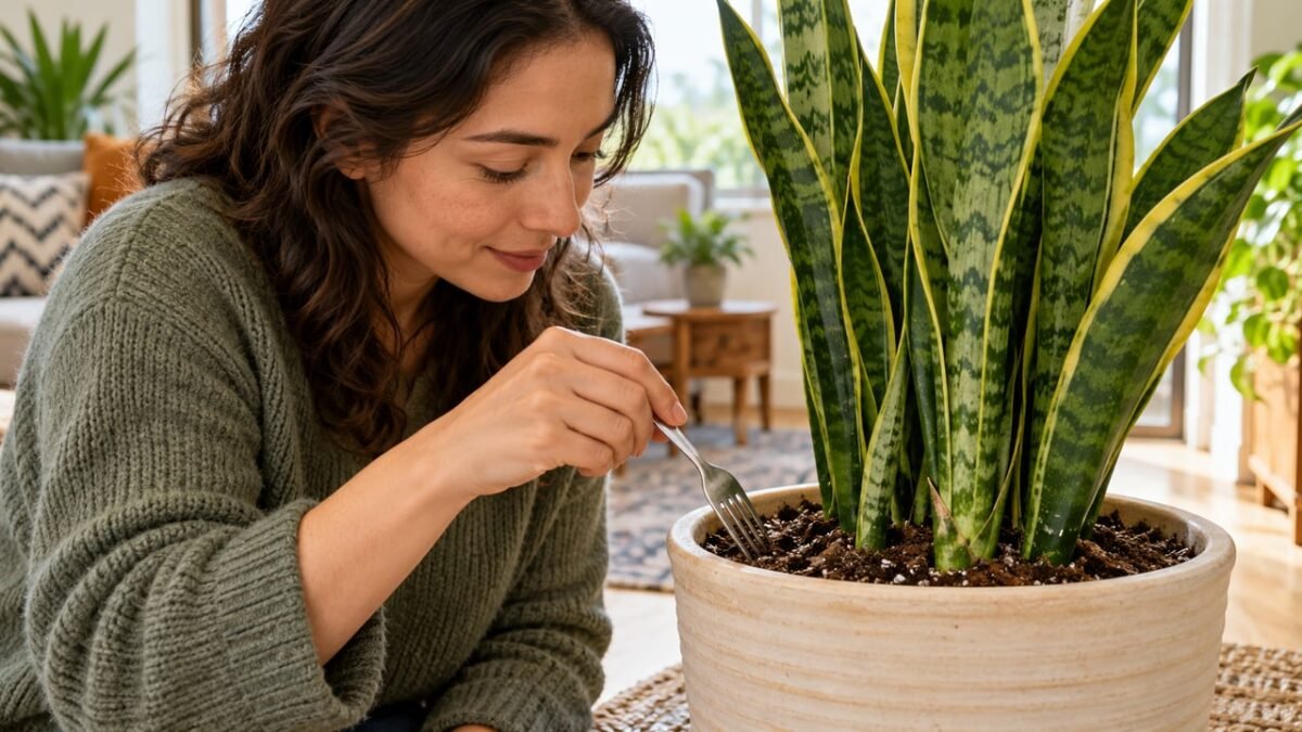 Colocar um garfo de metal no vaso da planta língua de sogra: para que serve e como usá-lo
