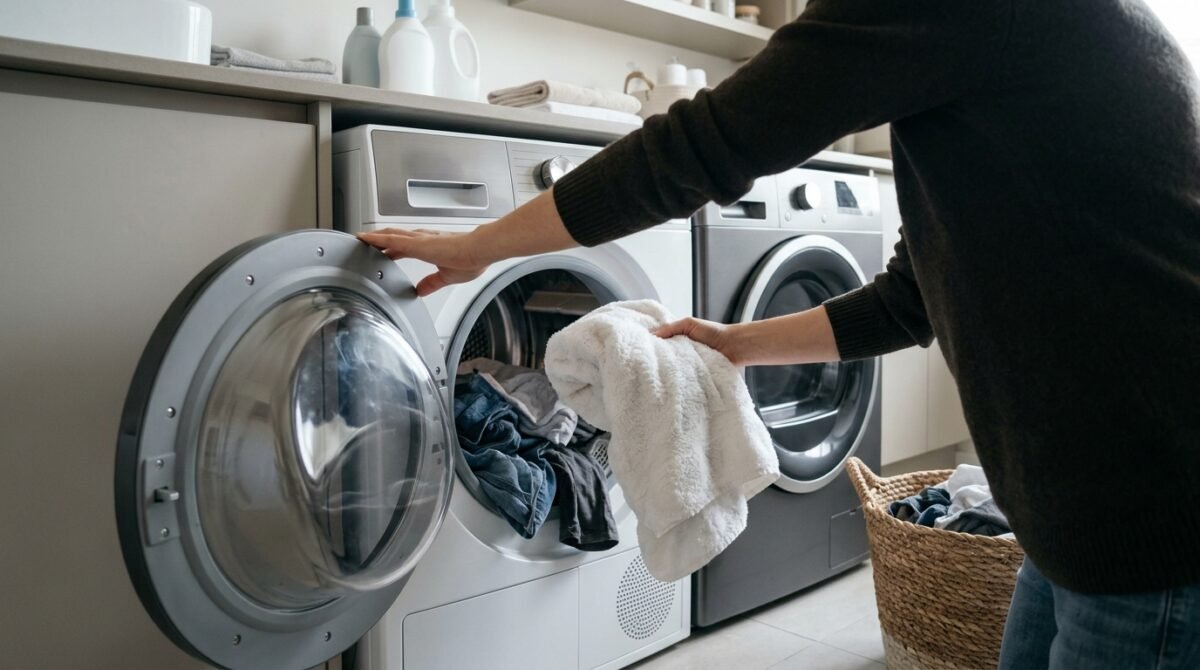 Colocar uma toalha seca dentro da secadora com roupas molhadas: por que é recomendado em dicas domésticas australianas e para que serve