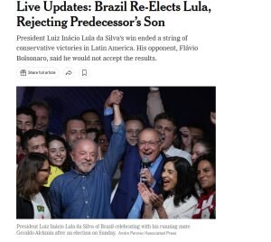 Como a imprensa internacional reagiu à reeleição de Lula