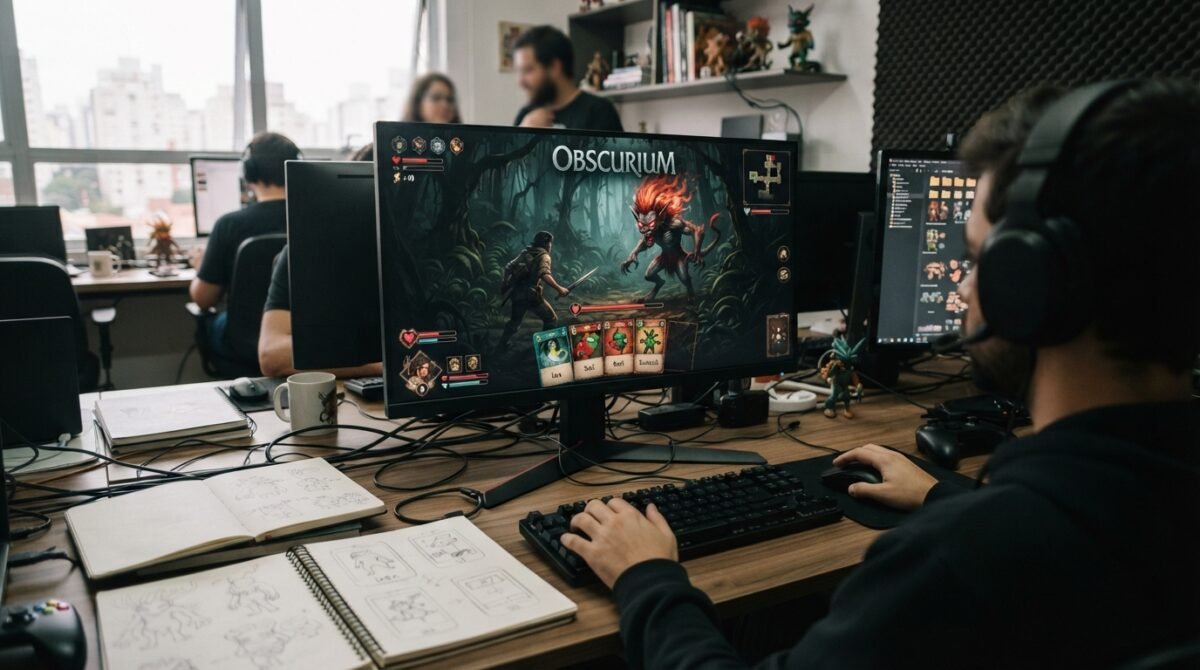 Conheça Obscurium, um roguelike deckbuilder com criaturas do folclore brasileiro