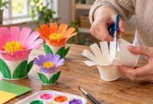 Decore sua casa com copos de papel, faça 2 itens decorativos assim