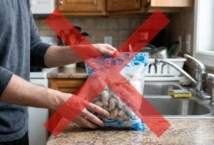 Deixar o camarão congelado descongelando sobre a bancada parece uma forma prática de acelerar o preparo, mas a temperatura ambiente favorece a multiplicação de microrganismos: no Canadá, autoridades recomendam descongelar frutos do mar na geladeira, em água fria ou no micro-ondas antes do cozimento.