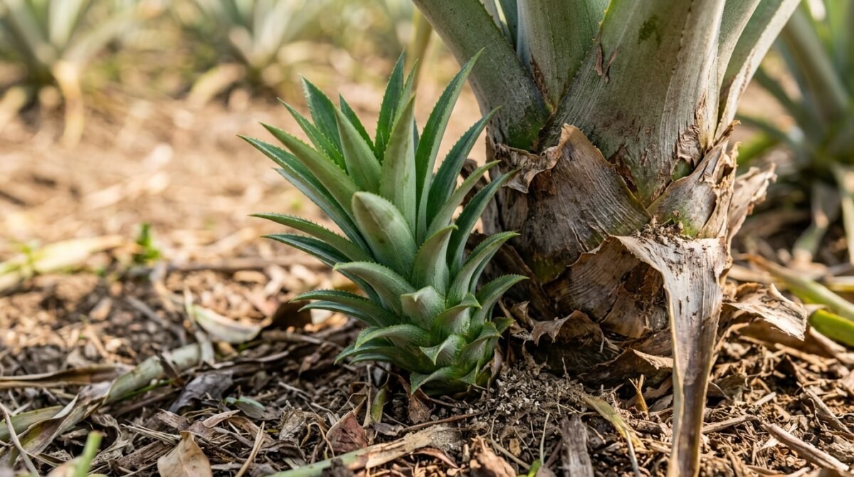 Depois de frutificar, o abacaxizeiro pode deixar novos brotos: como funciona esse ciclo e o que observar antes de separar as mudas