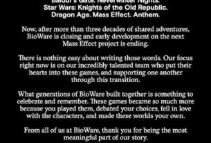 EA fecha BioWare, cancela novo Mass Effect e demite funcionários