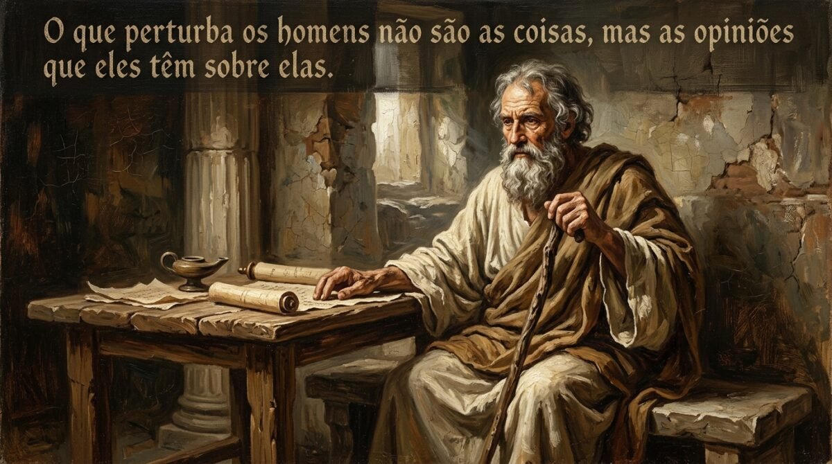 Epicteto, filósofo grego, sobre as preocupações: “O que perturba os homens não são as coisas, mas as opiniões que eles têm sobre elas.”
