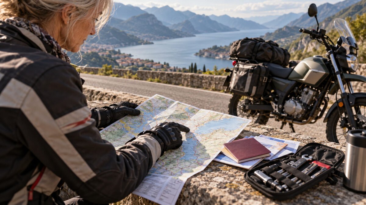 Ex-professora de 58 anos aprende a pilotar depois dos 40 e percorre mais de 120 países e sete continentes numa motocicleta de baixa cilindrada