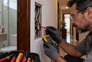 Família começa a ouvir um estalo dentro da parede sempre que liga o chuveiro, ignora durante meses e só procura ajuda quando uma tomada do outro lado começa a aquecer