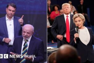 Flávio no debate: a estratégia de presença, intimidação e linguagem corporal que 'imitou' Trump