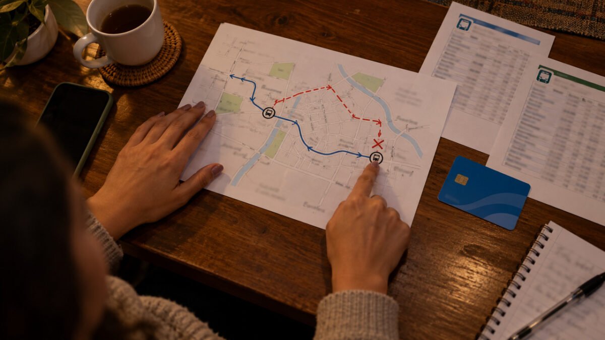 Funcionária começa a chegar sempre dez minutos atrasada depois que a linha de ônibus muda o itinerário, recebe advertência e percebe que ninguém na empresa sabia que o trajeto tinha aumentado quase meia hora