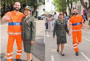 Gari vai de uniforme à formatura da esposa no Exército e cena de orgulho emociona; vídeo