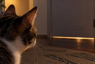 Gato começa a miar na frente da parede ou do corredor durante a noite e o contexto pode explicar o comportamento