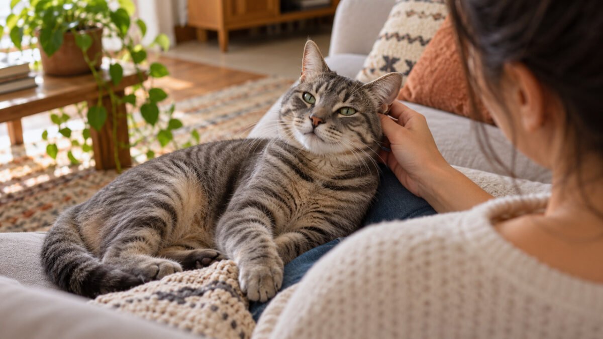 Gato ronronando nem sempre está feliz porque o comportamento também pode aparecer durante dor ou desconforto