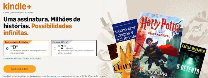 Kindle Unlimited: Amazon muda nome do serviço de livros para Kindle+