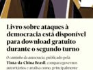 Livro ‘O caminho da autocracia’ está disponível gratuitamente durante o segundo turno