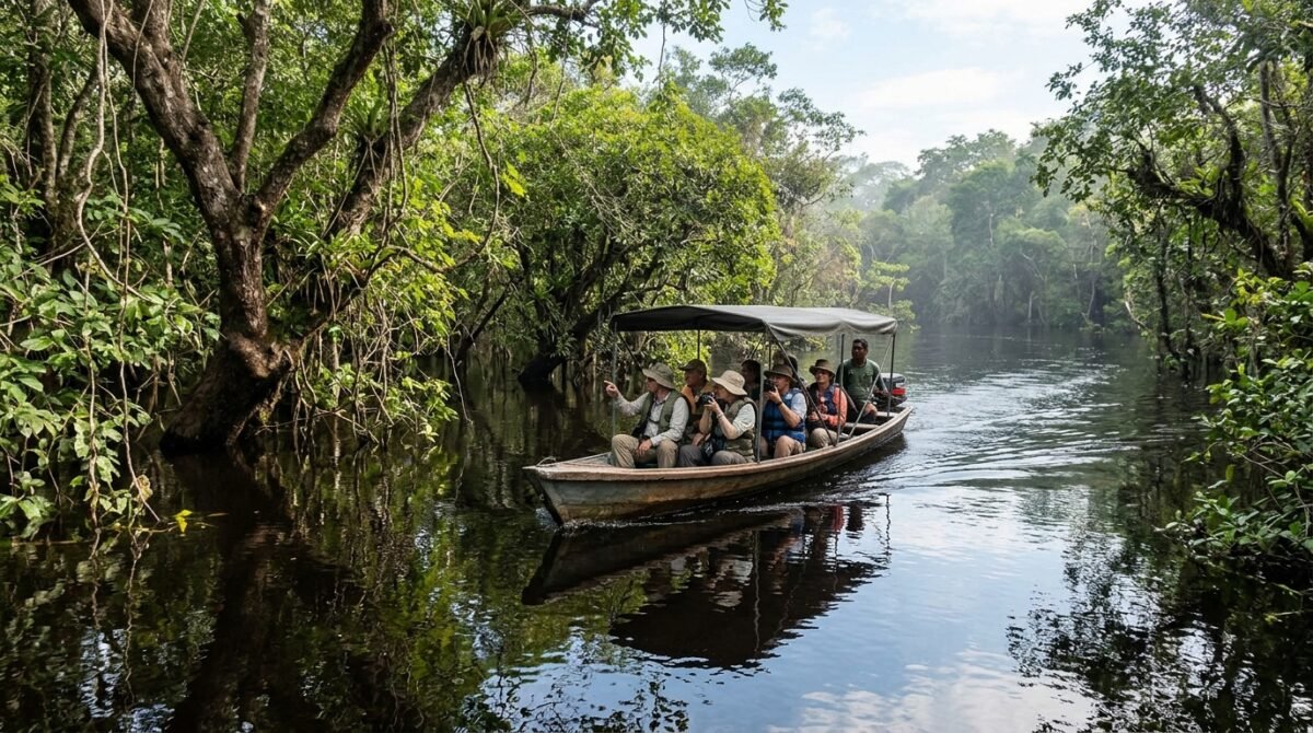Mais de 400 ilhas formam um labirinto no Rio Negro, onde a água pode variar até 10 metros entre a cheia e a vazante: o parque nacional da Amazônia onde praias aparecem em determinadas épocas e parte da floresta fica submersa durante as enchentes.