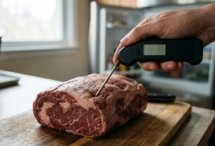 Manter a carne congelada durante uma interrupção de energia ajuda a evitar o desperdício, mas há uma condição: ela deve continuar com cristais de gelo ou a 4 °C ou menos.