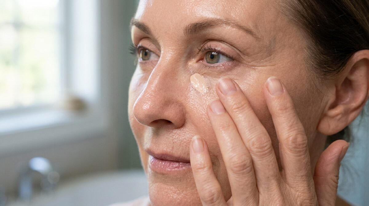 Maquiadores explicam por que aplicar muito corretivo abaixo dos olhos pode destacar linhas de expressão e como evitar o acúmulo do produto depois dos 50 anos