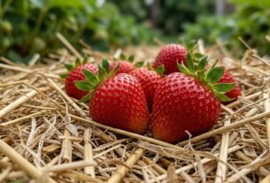 Morangos encostados na terra podem sofrer mais com umidade e sujeira: por que uma camada de palha ao redor das plantas ajuda a proteger os frutos durante o desenvolvimento