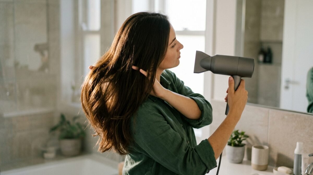 O secador de cabelo pode provocar mais danos quando utilizado muito perto dos fios: cabeleireiros explicam por que a distância e a temperatura influenciam o resultado da secagem