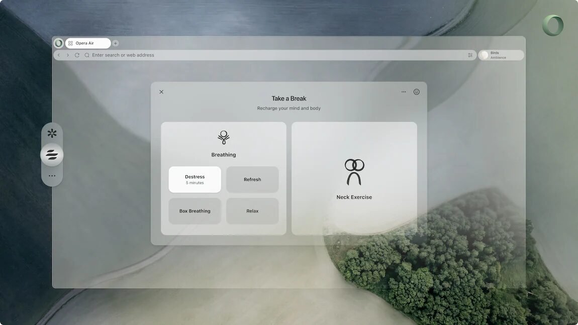 Opera Air ganha redesign pensando em foco, som e bem-estar digital