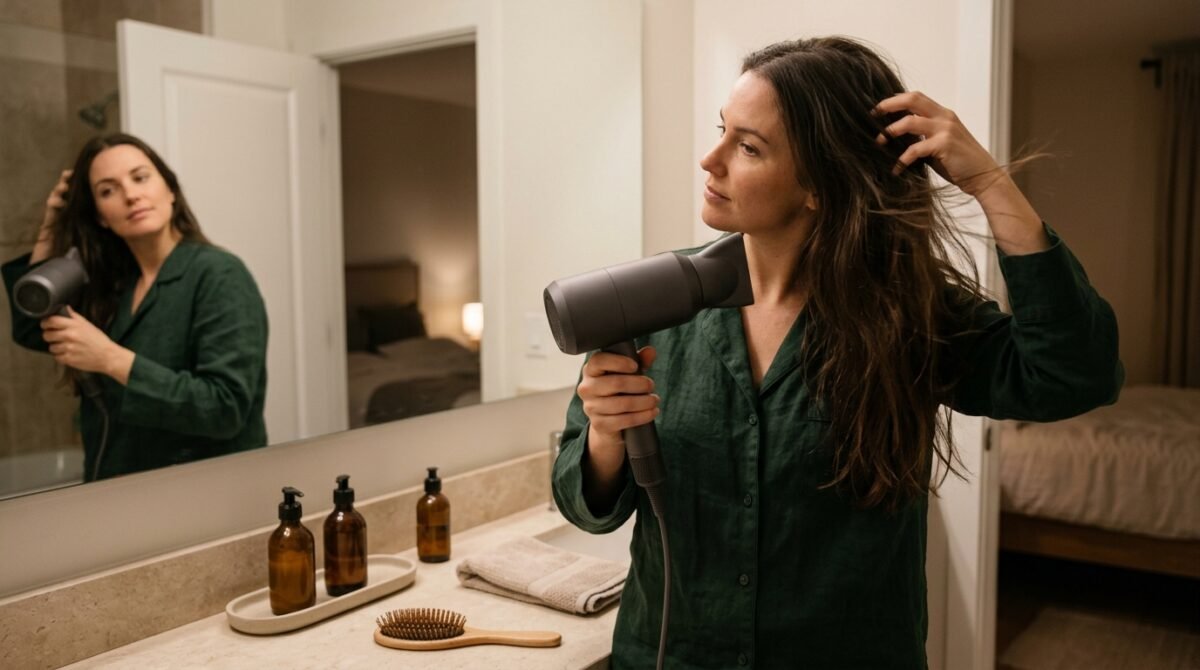 Os especialistas em cabelo explicam: dormir com os fios molhados pode aumentar o atrito e favorecer a quebra, especialmente quando o cabelo já está fragilizado