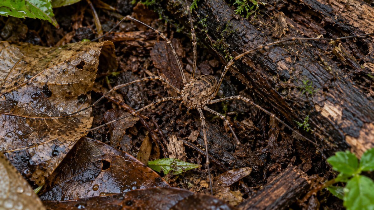 Parece uma aranha perigosa, mas não é: o opilião não possui veneno e sequer consegue picar uma pessoa