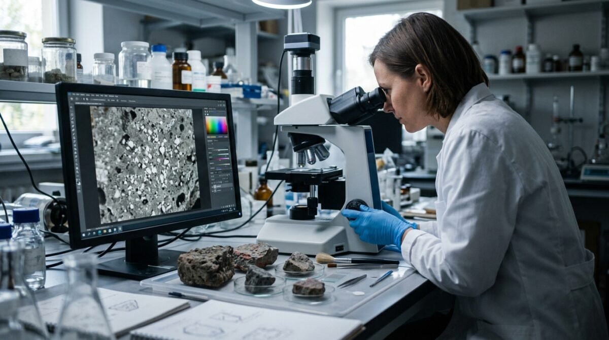 Pequenos fragmentos brancos no concreto romano pareciam um defeito, mas ajudaram cientistas a explicar sua durabilidade: o papel da cal na capacidade de reparar fissuras