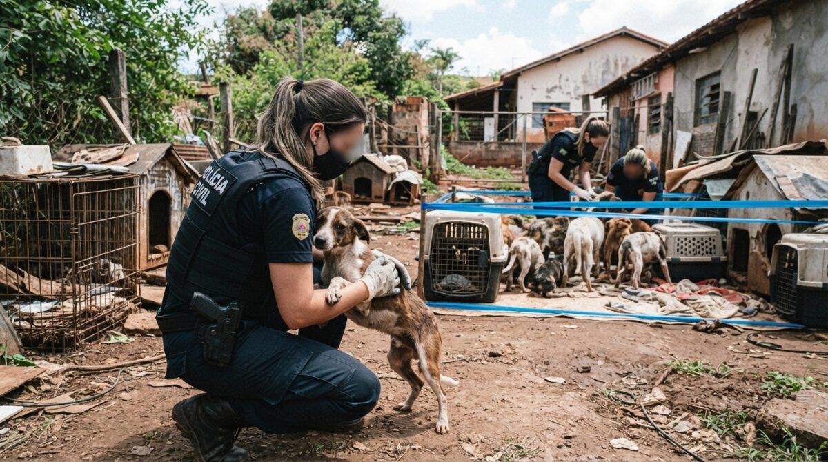 Polícia Civil resgata 12 cães durante investigação de maus-tratos em Uberlândia, no Triângulo Mineiro