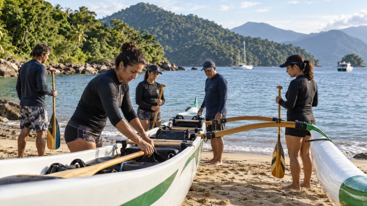 Professora de Biologia de 55 anos ajuda a criar primeiro clube de canoa polinésia de Angra dos Reis e passa a administrar dois negócios turísticos antes mesmo de se aposentar