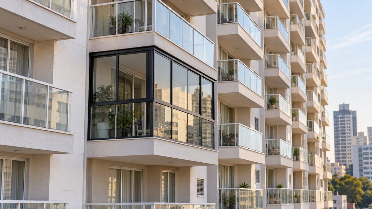 Proprietária fecha a varanda com estrutura diferente da usada pelos demais apartamentos, acredita que a obra não interfere em ninguém e recebe notificação por alteração da fachada