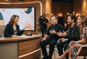 Sem Censura, da TV Brasil, recebe Padre Fábio de Melo, ator Marcos Veras e atriz Mariana Santos
