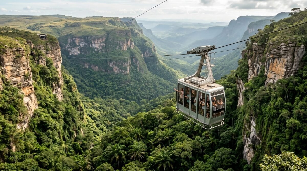 Uma caverna de 1.120 metros guarda salões e galerias subterrâneas, mas apenas cerca de 450 metros estão abertos aos visitantes: o parque cearense de 6.288 hectares onde um bondinho atravessa a paisagem de mata e paredões até a região da gruta.