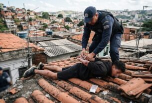 VÍDEO: Adolescente foge pelos telhados, cai durante perseguição da PM e é apreendido com drogas em Contagem