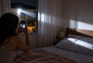 Vizinho instala refletor forte para proteger o quintal, moradora ao lado passa a dormir com a janela completamente fechada porque a luz ilumina seu quarto durante toda a madrugada